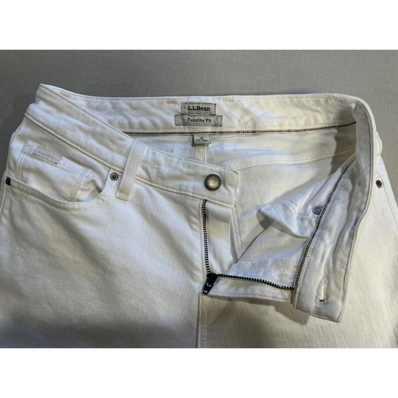 LL Bean Women’s Size 2 Reg Favorite Fit White Denim Jeans - Picture 7 of 9